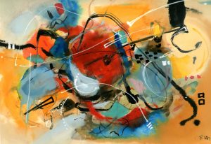 Satie-Logie, gouache sur papier